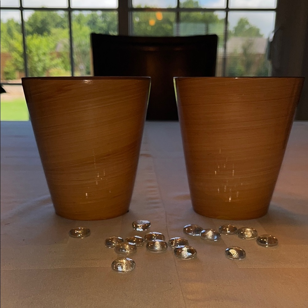 2 Oranges Costa Farms Elegant Orange Ceramic Vases
